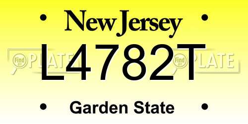 L4782T New Jersey License Plate