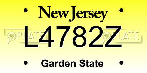 L4782Z New Jersey License Plate