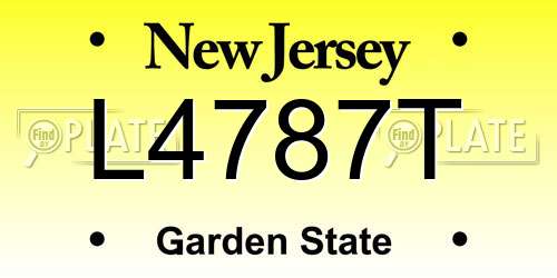 L4787T New Jersey License Plate
