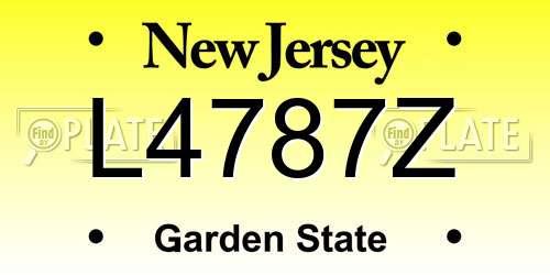 L4787Z New Jersey License Plate