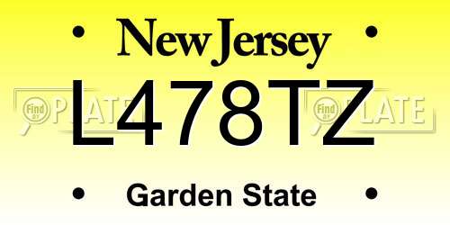 L478TZ New Jersey License Plate