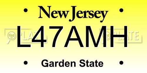 L47AMH New Jersey License Plate