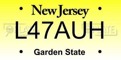 L47AUH New Jersey License Plate