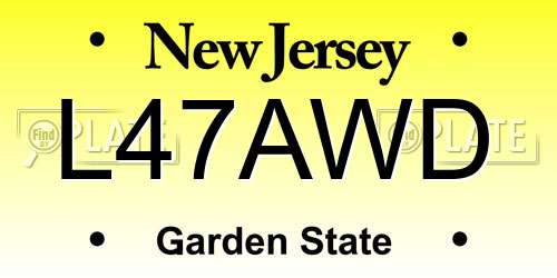L47AWD New Jersey License Plate
