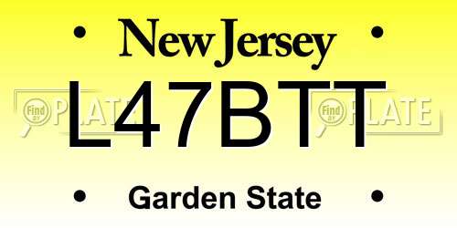 L47BTT New Jersey License Plate