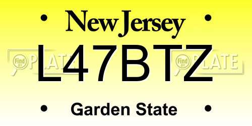 L47BTZ New Jersey License Plate