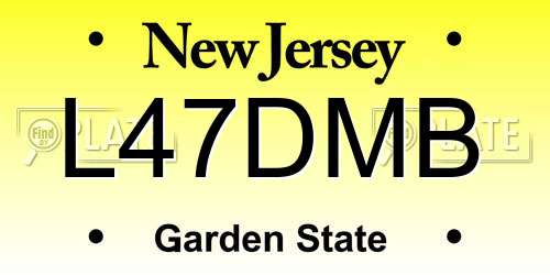 L47DMB New Jersey License Plate