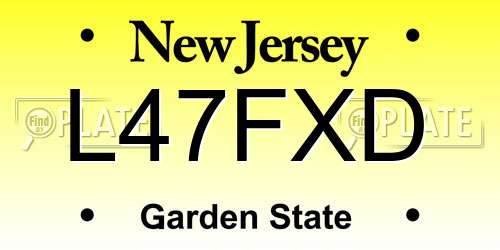 L47FXD New Jersey License Plate