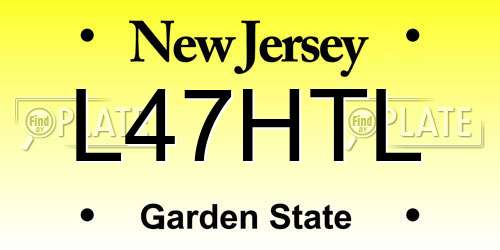 L47HTL New Jersey License Plate