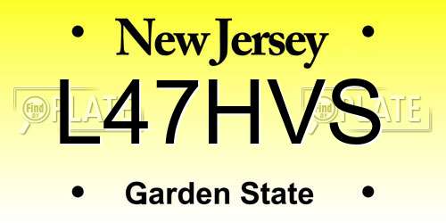 L47HVS New Jersey License Plate