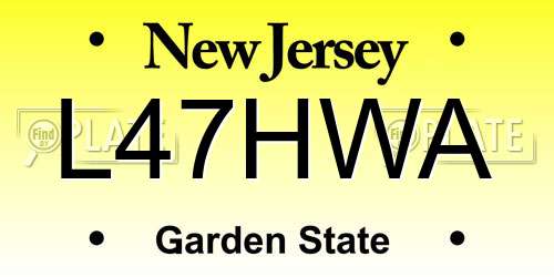 L47HWA New Jersey License Plate