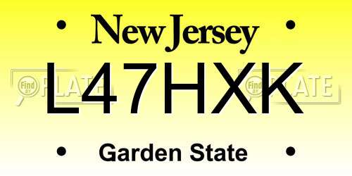 L47HXK New Jersey License Plate