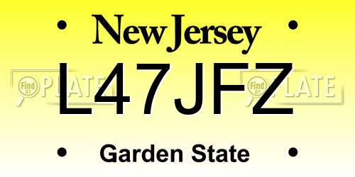 L47JFZ New Jersey License Plate