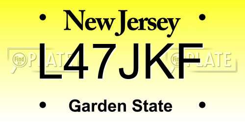 L47JKF New Jersey License Plate