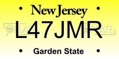 L47JMR New Jersey License Plate