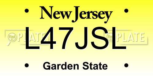 L47JSL New Jersey License Plate