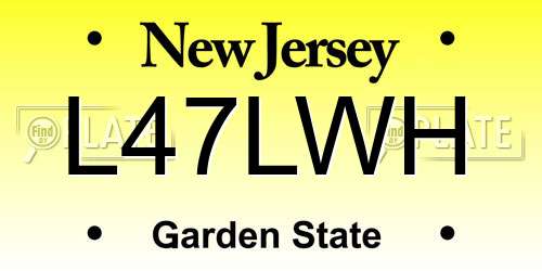 L47LWH New Jersey License Plate