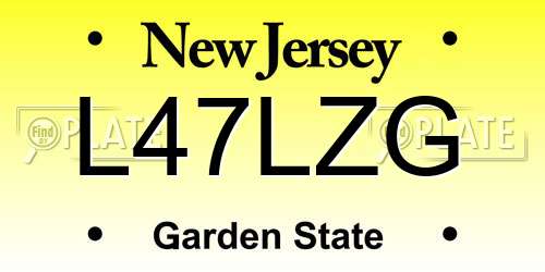 L47LZG New Jersey License Plate