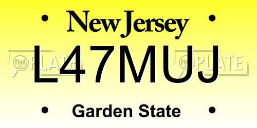 L47MUJ New Jersey License Plate