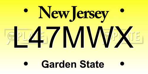 L47MWX New Jersey License Plate