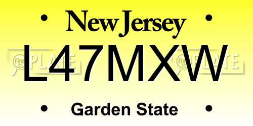 L47MXW New Jersey License Plate