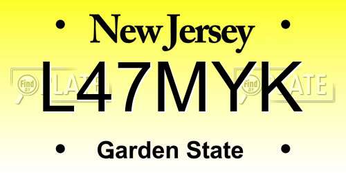 L47MYK New Jersey License Plate