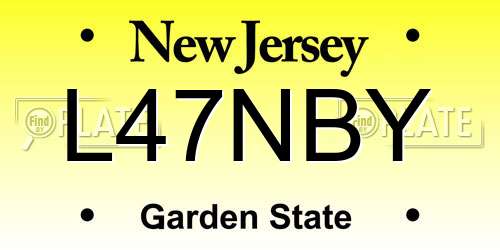 L47NBY New Jersey License Plate