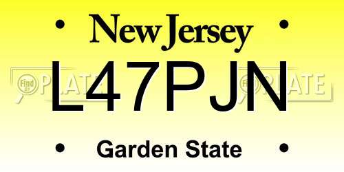 L47PJN New Jersey License Plate