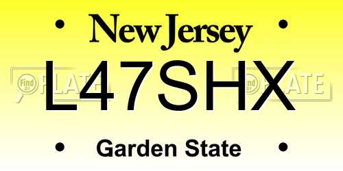 L47SHX New Jersey License Plate