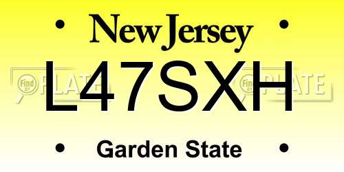 L47SXH New Jersey License Plate