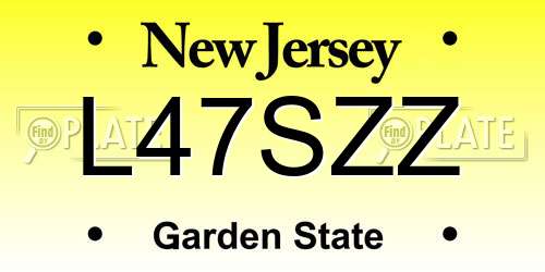 L47SZZ New Jersey License Plate