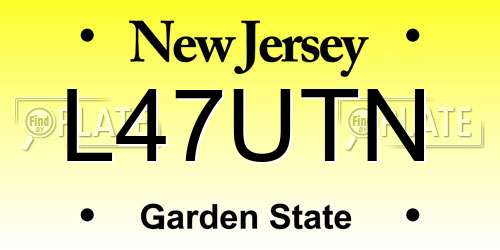 L47UTN New Jersey License Plate