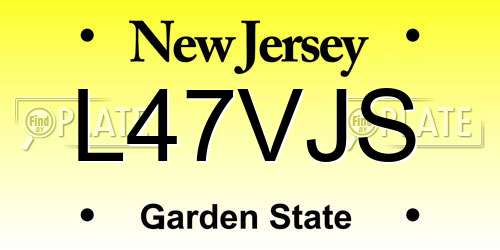 L47VJS New Jersey License Plate