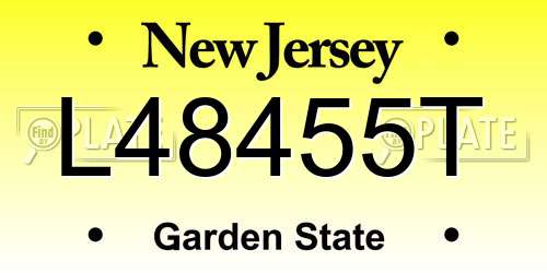 L48455T New Jersey License Plate