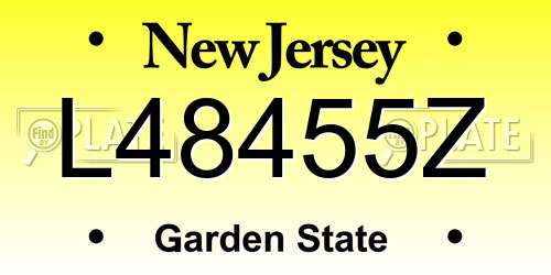 L48455Z New Jersey License Plate