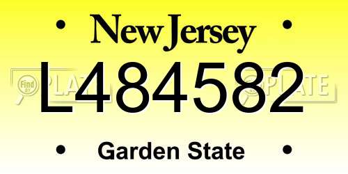 L484582 New Jersey License Plate