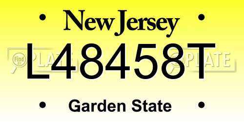 L48458T New Jersey License Plate