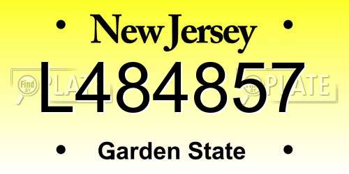 L484857 New Jersey License Plate