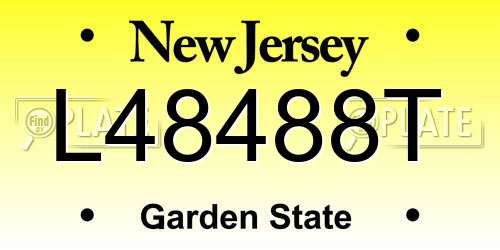 L48488T New Jersey License Plate