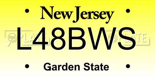 L48BWS New Jersey License Plate