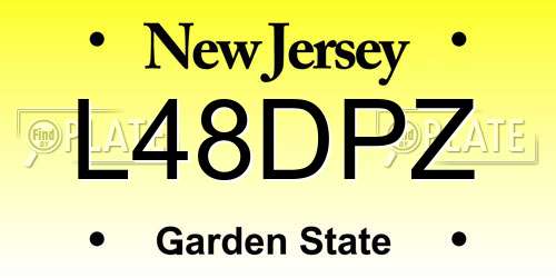L48DPZ New Jersey License Plate