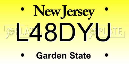 L48DYU New Jersey License Plate