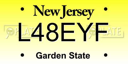 L48EYF New Jersey License Plate