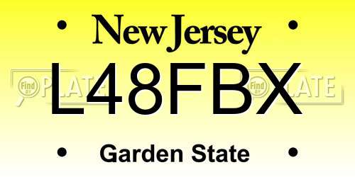L48FBX New Jersey License Plate