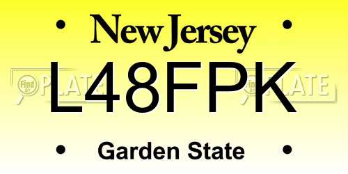 L48FPK New Jersey License Plate