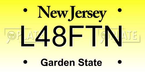 L48FTN New Jersey License Plate