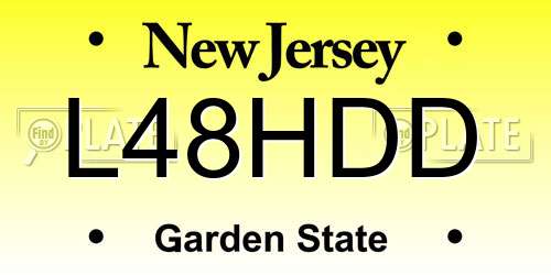 L48HDD New Jersey License Plate