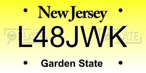 L48JWK New Jersey License Plate