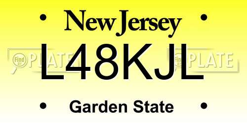 L48KJL New Jersey License Plate