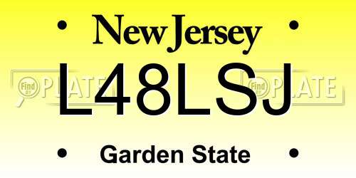L48LSJ New Jersey License Plate